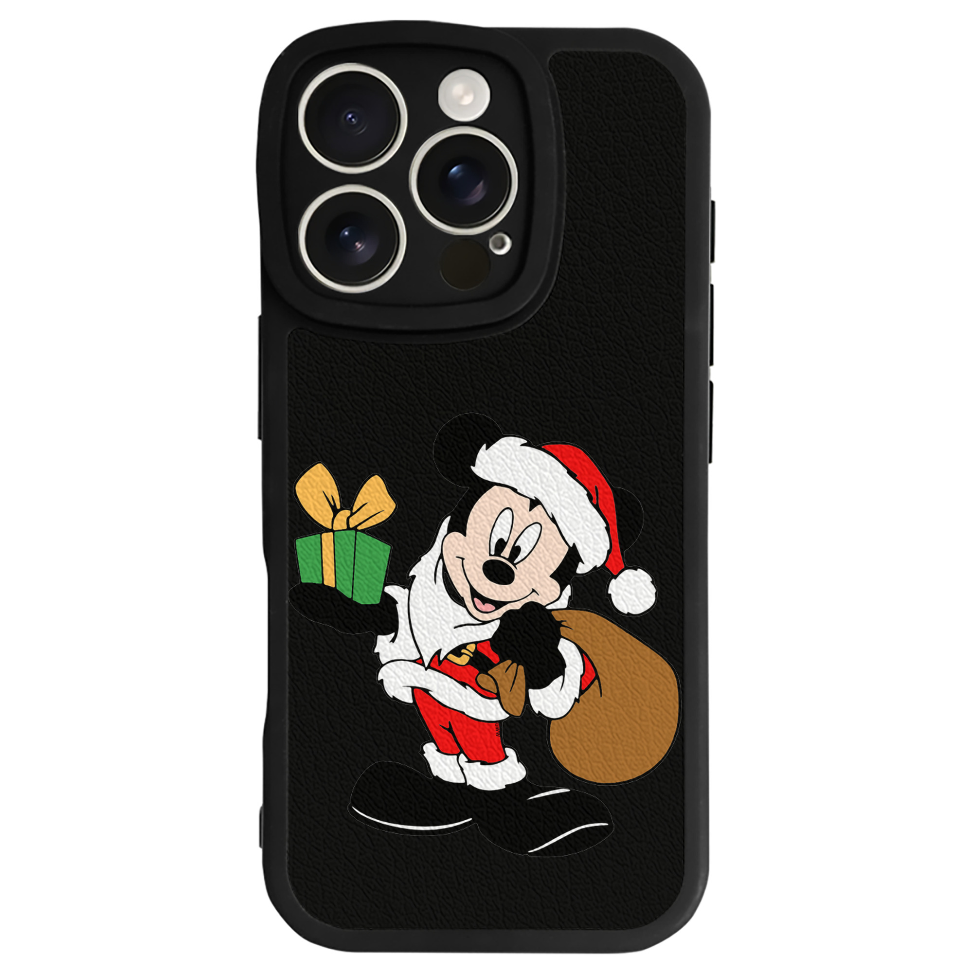 （画像用） ミッキーマウス Mickey Mouse 【iPhone 16シリーズ対応】シリコンスマホケース（レザー調） 材質：シリコン